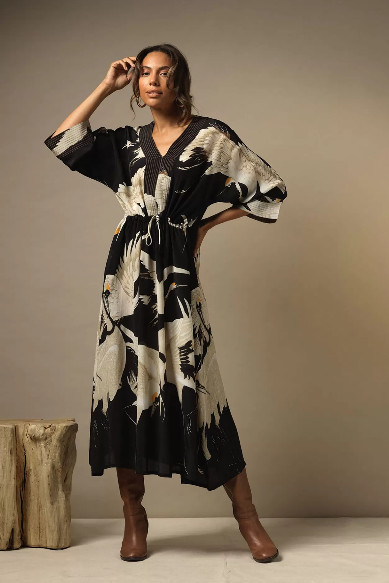 Women One Hundred Stars Stork Black Abbi Dress