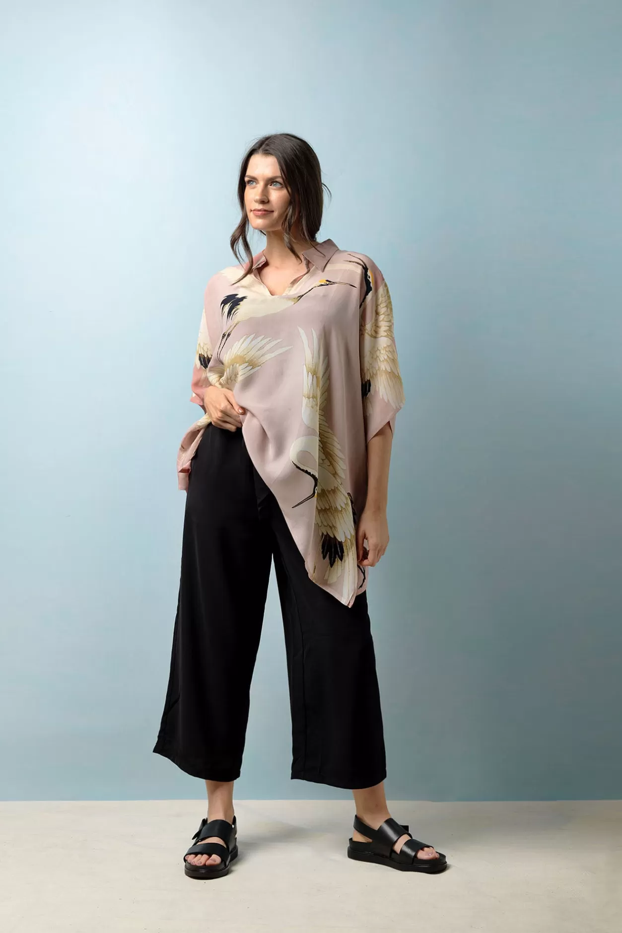 Women One Hundred Stars Stork Pink Tunic Top