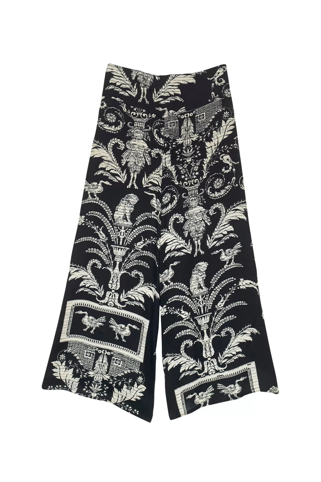 vintage_damask_black_palazzo_pant_5.webp Women One Hundred Stars Vintage Damask Black Palazzo Pant